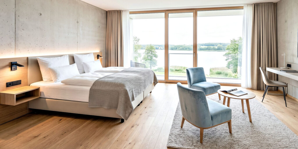 Helle Junior-Suite in einem Hotel am See - Seenplatte Mecklenburg-Vorpommern